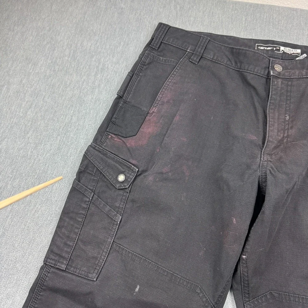 Carhartt Pants Mens 40X30‎ Relaxed Ripstop Double Knee Cargo Workwear 105461